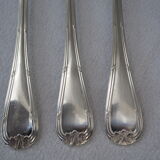 Fish service and its 6 silver-plated cutlery, crossed ribbon model