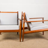 Pair of danish armchairs in teck by Grete Jalk for France, 1963