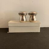 Salt and pepper mushrooms in silver metal Pavilion Christofle