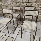 Set of 4 vintage stackable chairs 1980