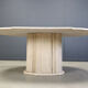 Vintage oval travertine dining table, 1970s