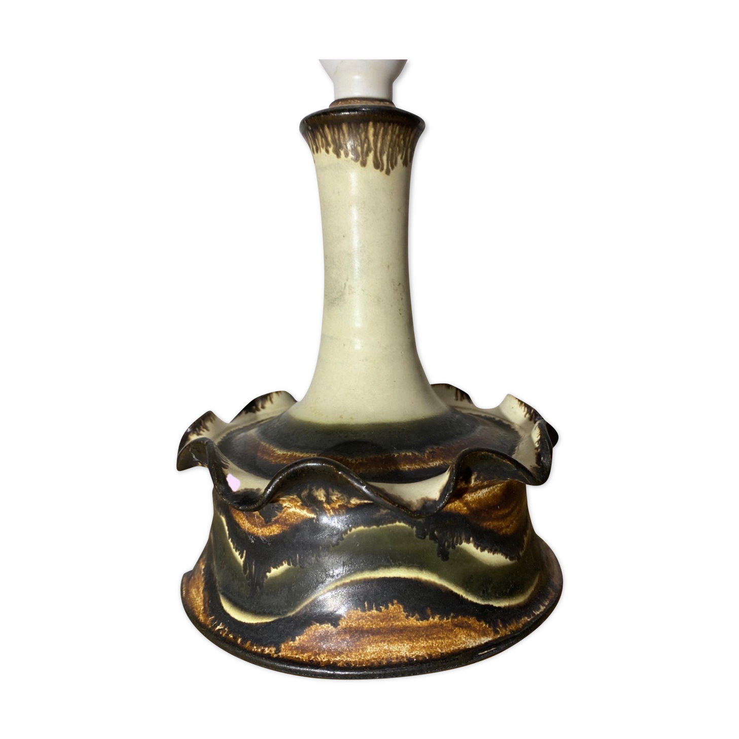 70s jette helleroe table lamp - danish pottery artist - handmade in denmark - vintage ceramic light