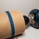 70's beige blue floor lamp