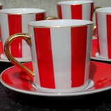 Striped cups and saucers