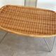 Large vintage rattan / wicker James Irvine ottoman / foot stool / foot rest / bench