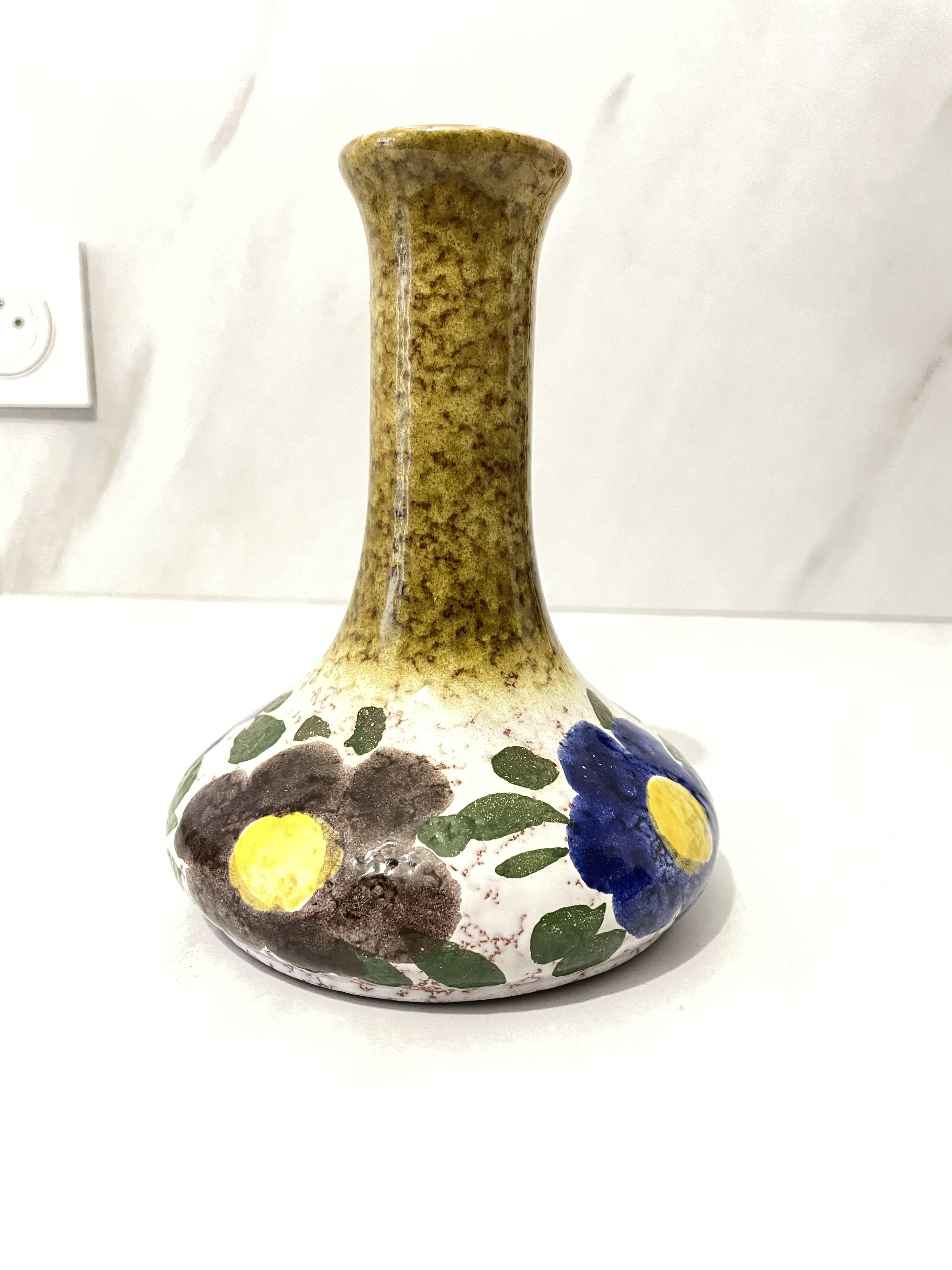Rare enamelled ceramic vase no. 9101/1 - 1960s / 70s - west germany