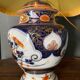Porcelain lamp of bayeux floral decoration nineteenth with lampshade