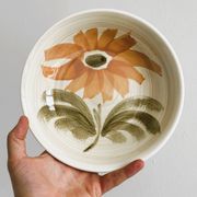 6 assiettes creuses en céramique – décor floral peint à la main
