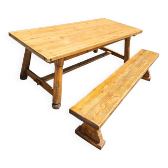 Brutalist table and bench