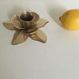 Brass flower candlestick