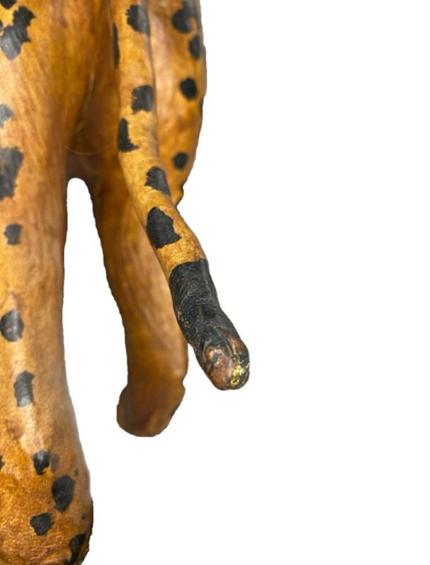 Vintage 60s/70s Leopard Sculpture in Genuine Leather Retro Piece