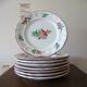 Kg luneville "réverbère" 8 dessert plates earthenware hand-painted flowers ø20.5cm