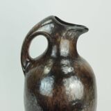 ruscha art VASE jug drip glaze shades of purple black brown 1970 80s