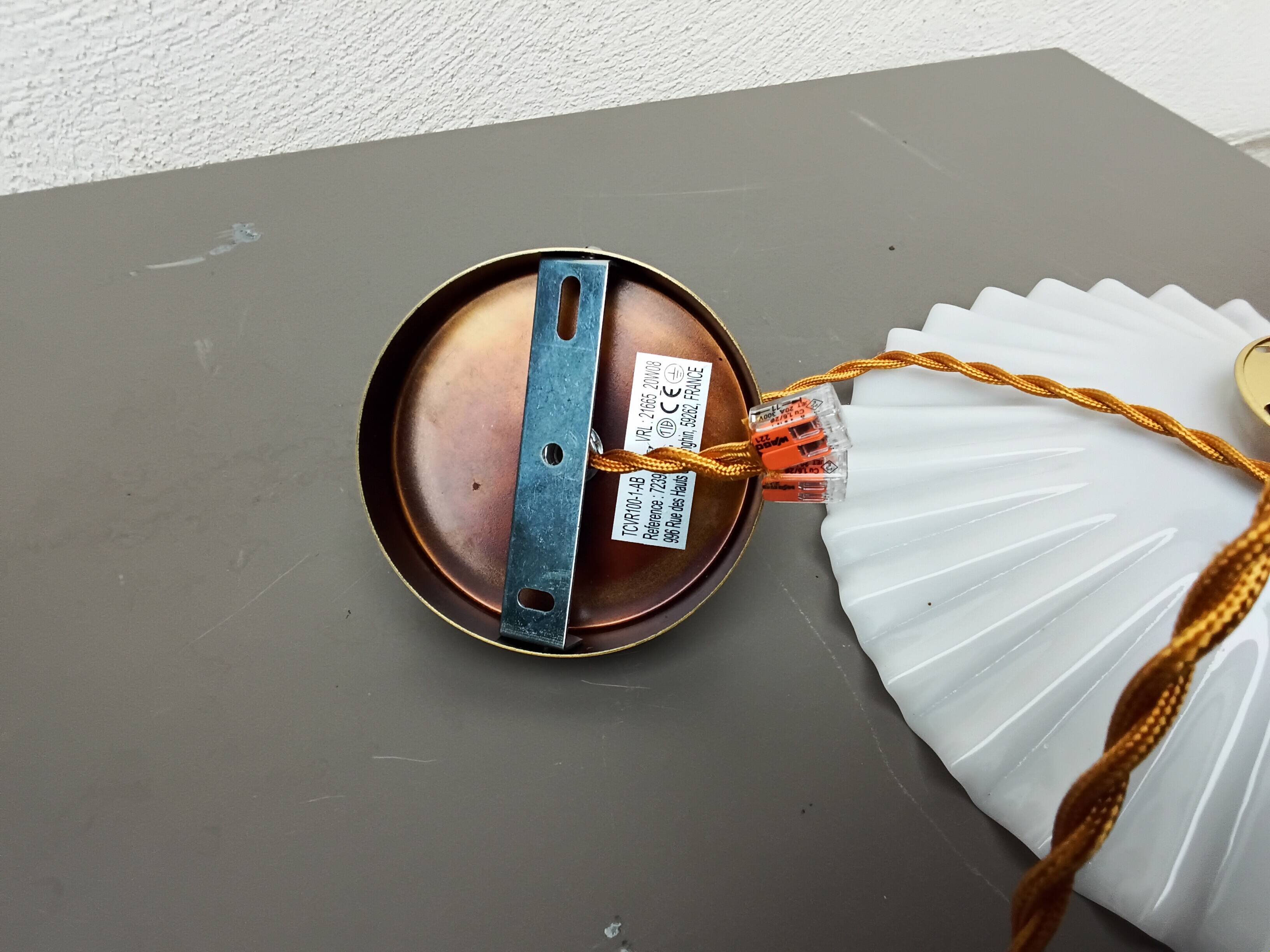 Vintage white opaline pendant light