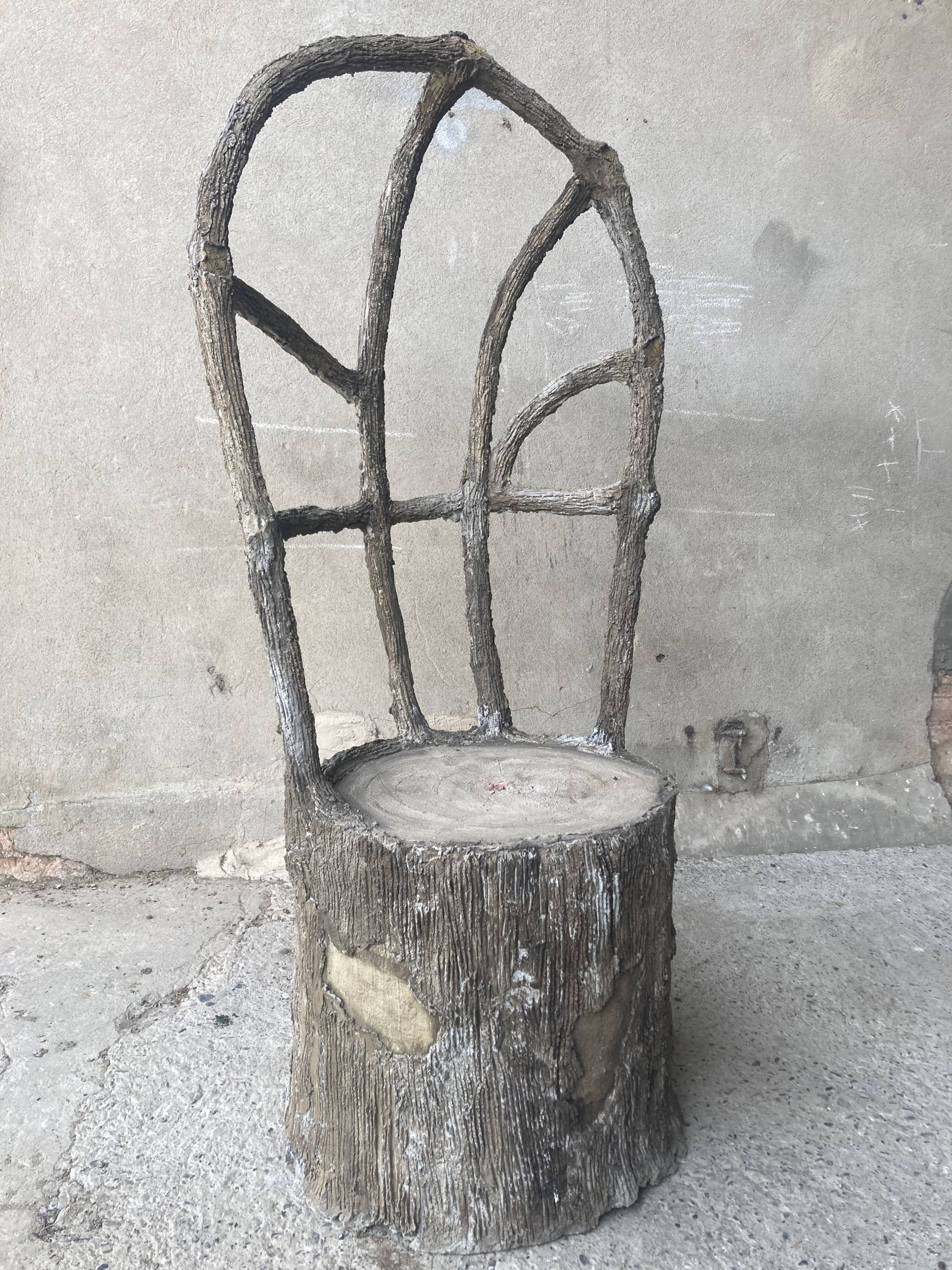 Faux wood rockery armchair