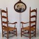 Pair of nursing or fireside armchairs