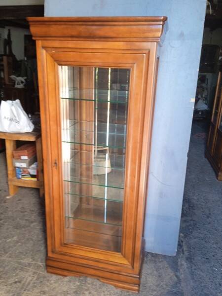 Louis Philippe cherry wood display case 180 cm