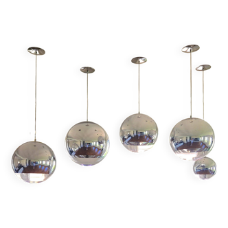 Lot of 5 Mirror ball Tom Dixon Silver - 1L 3M 1S