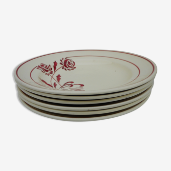 Six hollow earthenware plates