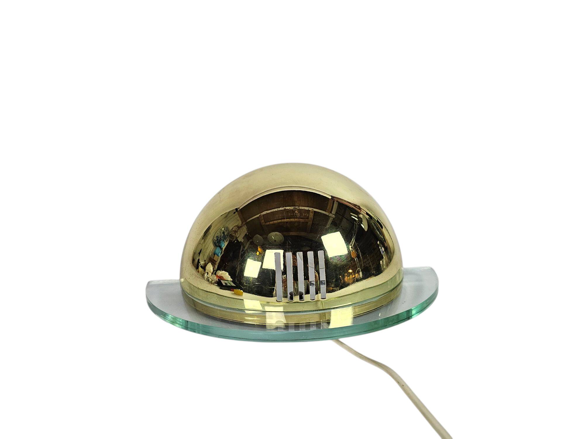 Vrieland design - Holland - ceiling lamp - globe - gold- brass -  80s