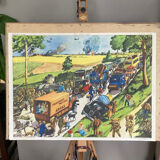 Double-sided school poster signed herouar collection rossignol verdun june 1940