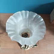 Bedside lamp Angel tulip glass base patinated golden resin