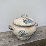 Earthenware tureen tureen Pexonne birds
