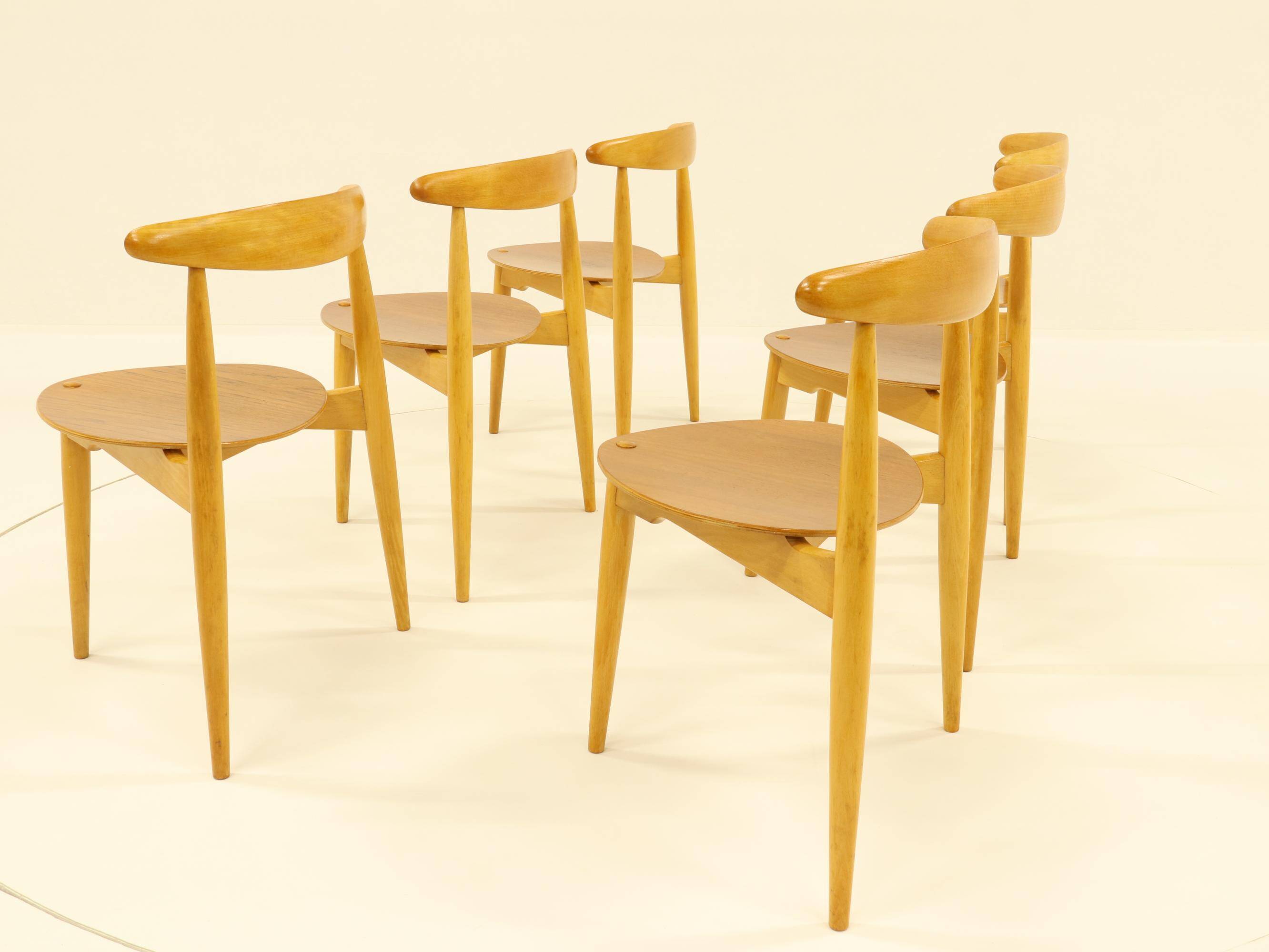 Heart dining set, designed by Hans Wegner for Fitz Hansen,  Denmark 1960s