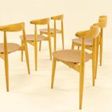 Heart dining set, designed by Hans Wegner for Fitz Hansen,  Denmark 1960s