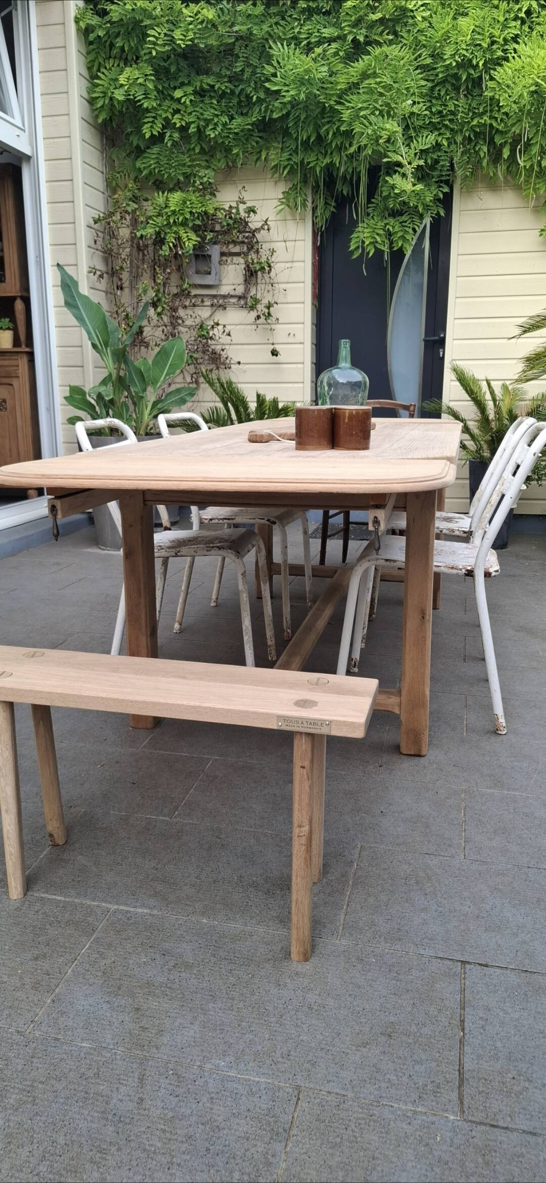 Renovated farmhouse table with extensions
