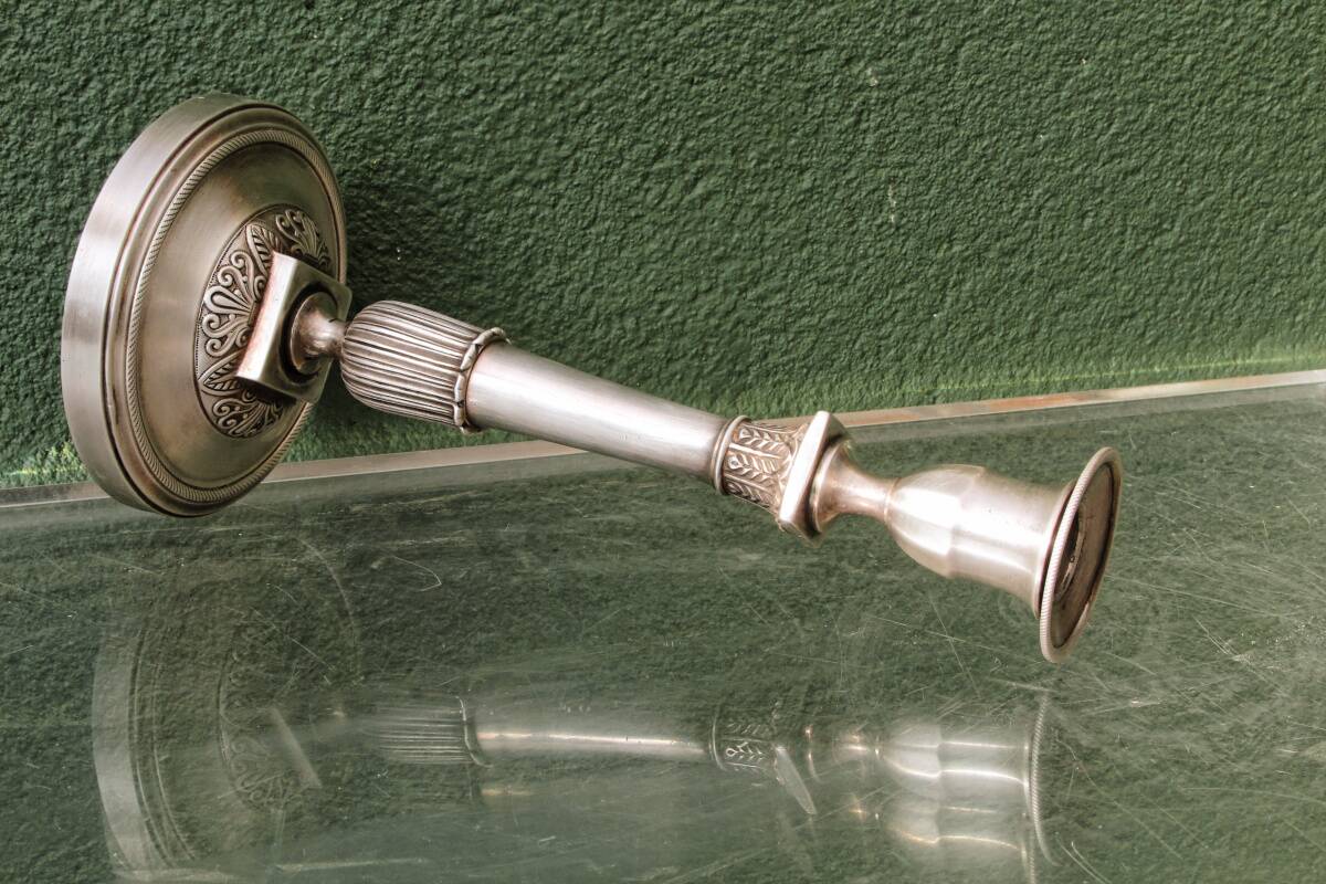 Silver-plated candlestick, late 19th century.