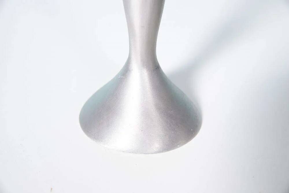 Set of space age candlesticks from the 70s/80s, organic aluminium.