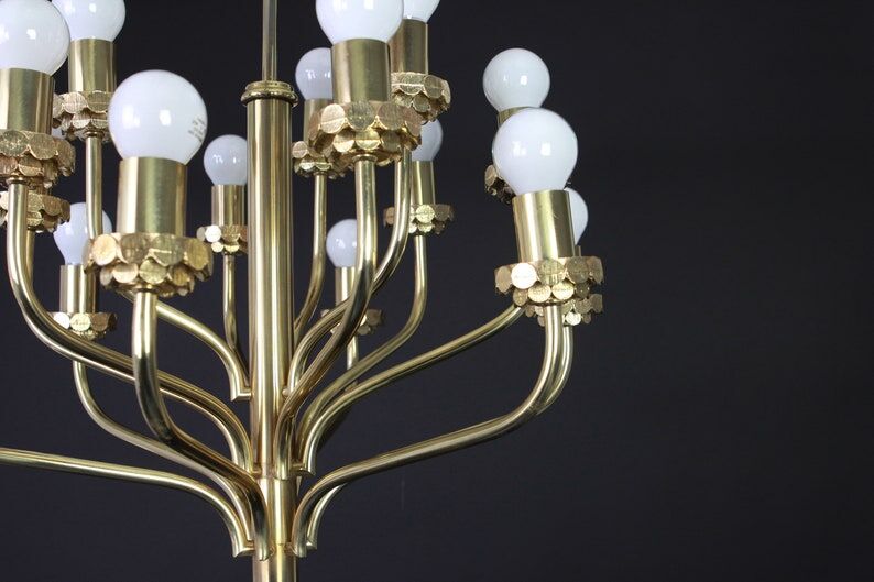 Brass chandelier 1970s