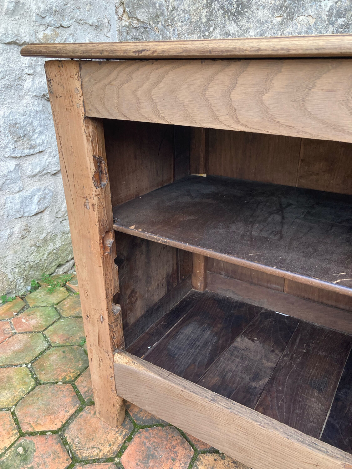 Antique wooden confit pot.
