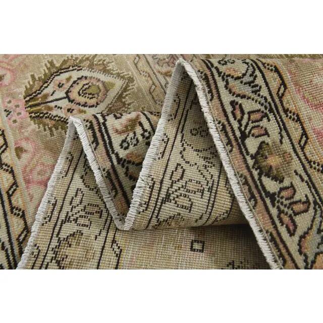 1970s Vintage Persian Handmade Wool Green Area Rug 285x390