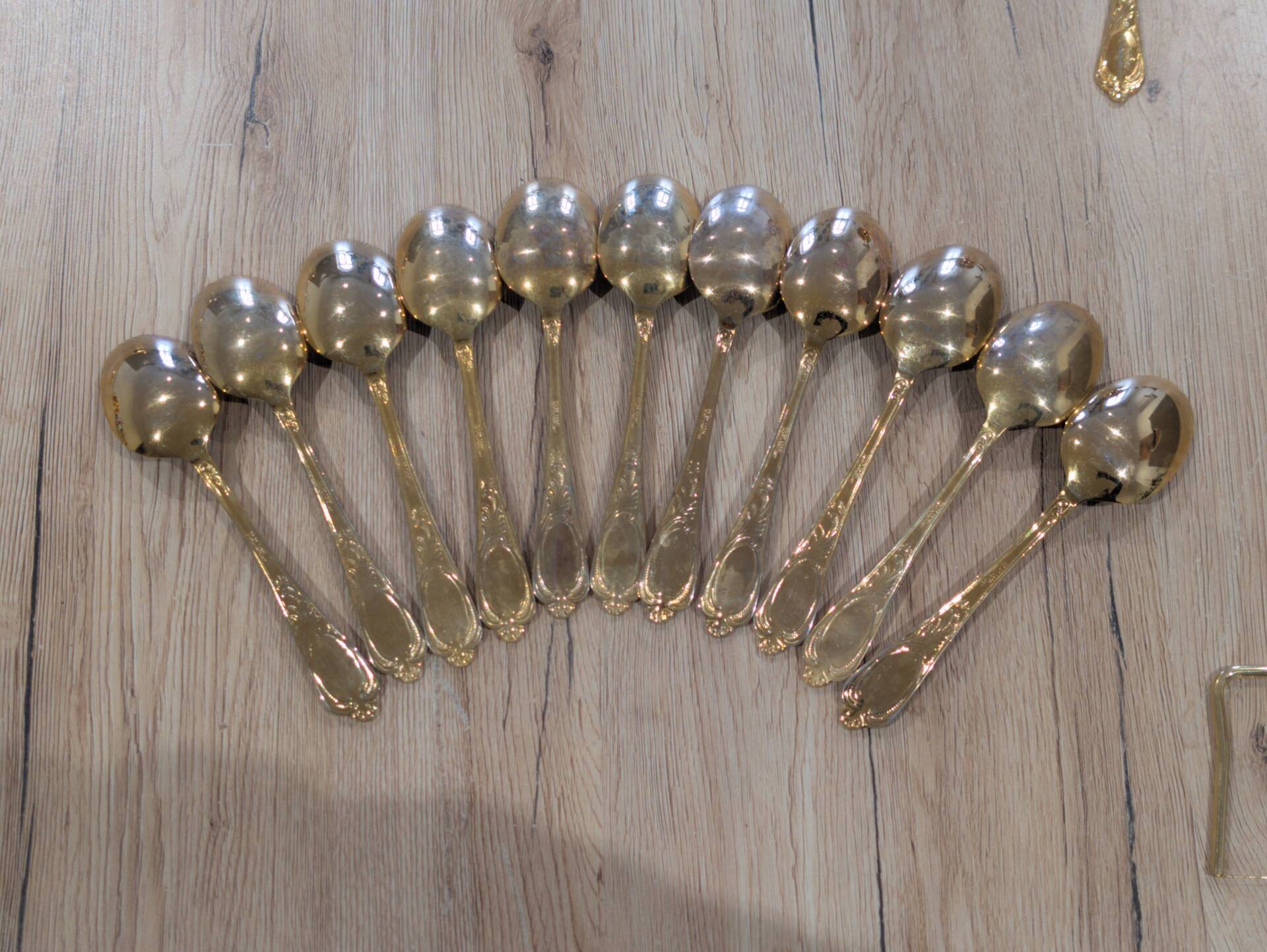 Luxury Cutlery Set Solingen SBS Gold Plated with 23/24 Carats - 70 Pieces