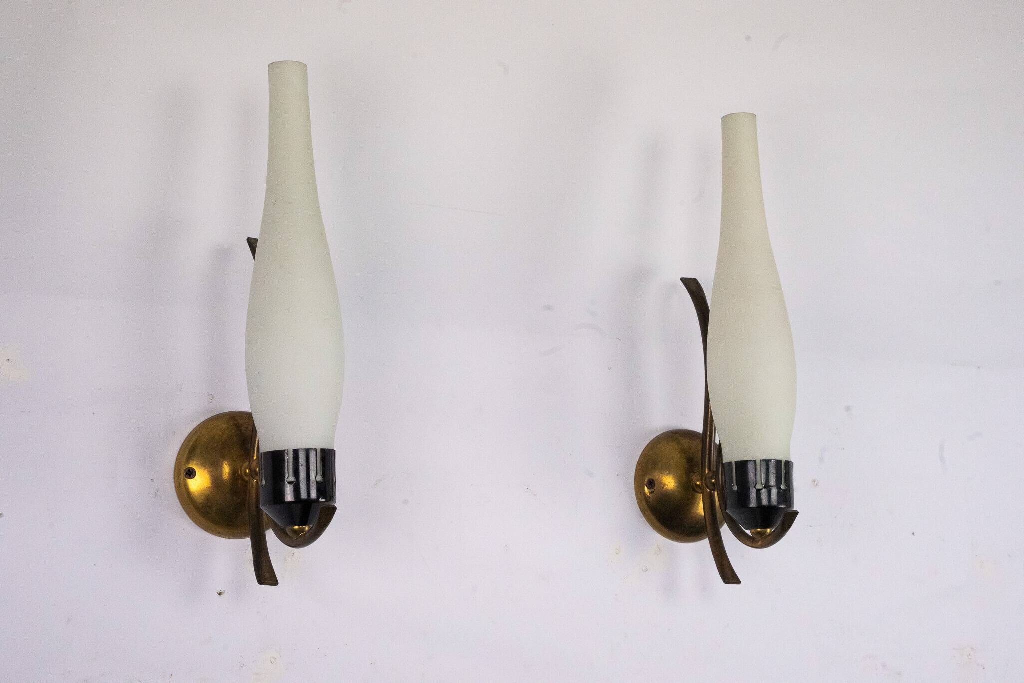 Pair of Mid-Century sconces, Italy 1950s