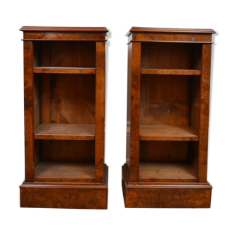 Pair of libraries in Walnut wood