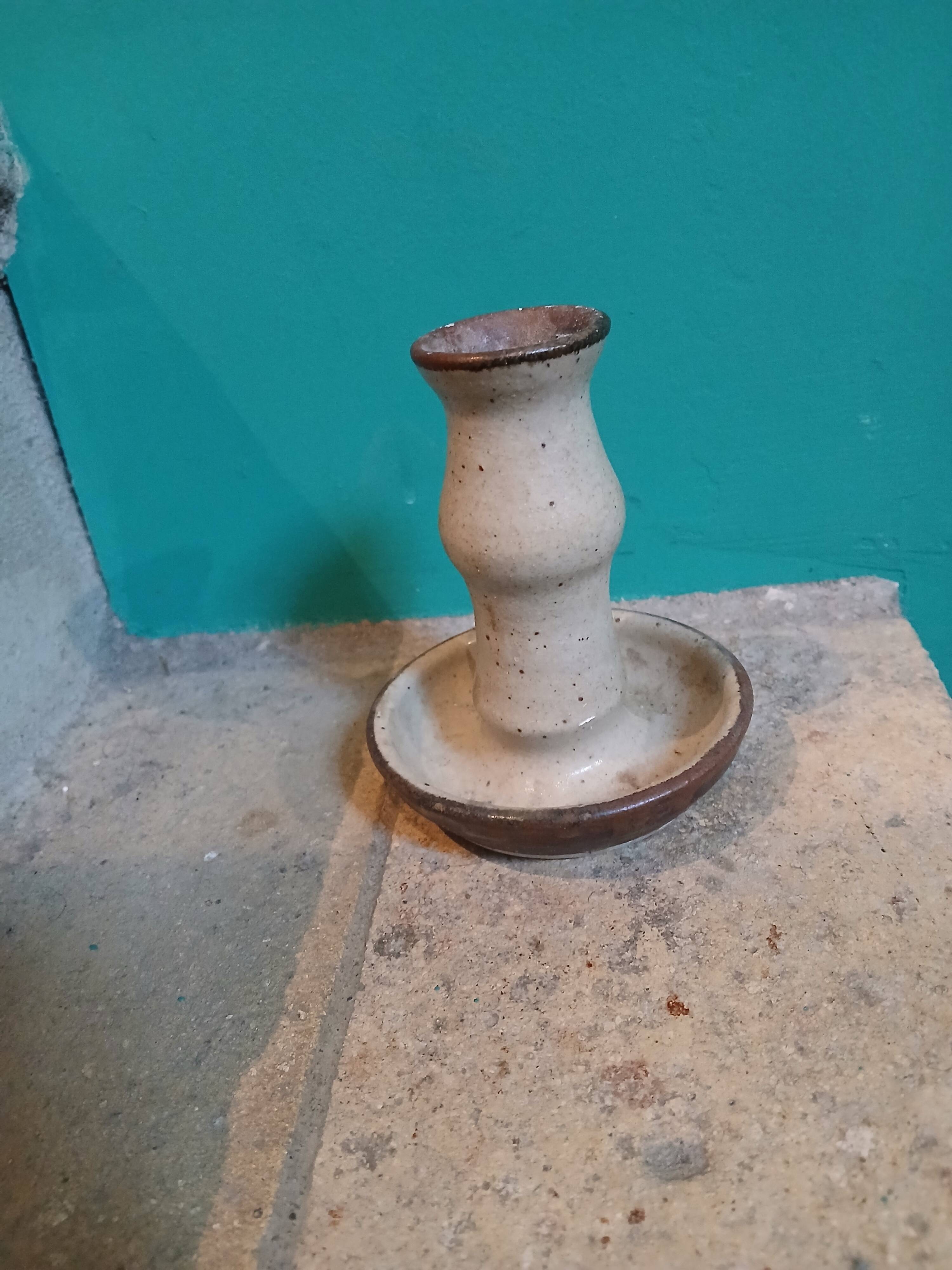 Bougeoirs en grès vintage