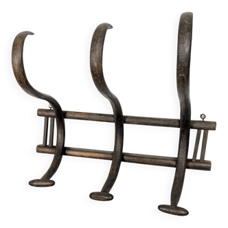 Curved wooden wall coat rack