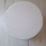 Rattan and terry fabric pouf