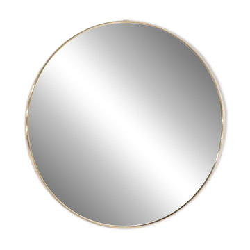 Miroir vintage en laiton, Italie, années 1960s.