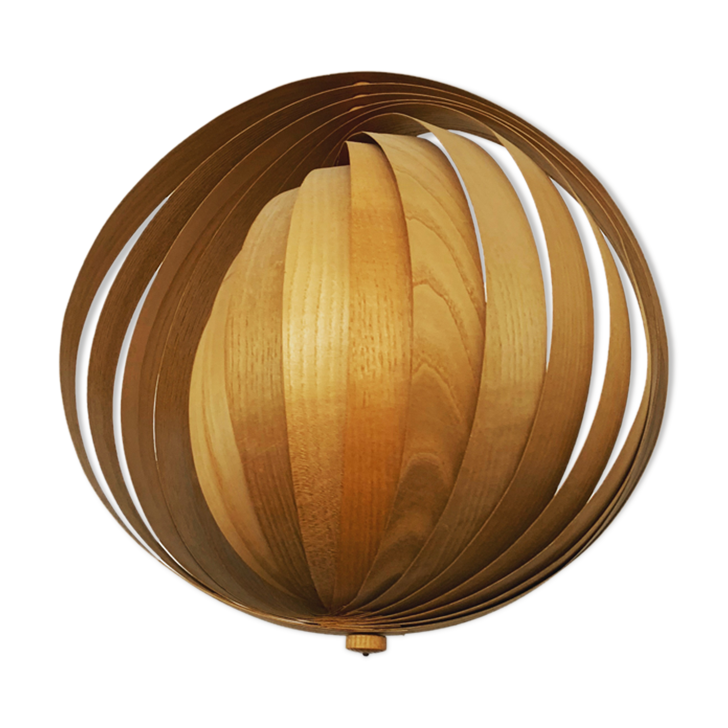 Wooden moon pendant lamp
