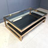 Vintage two tier belgochrom 23kt coffee table, 1970s