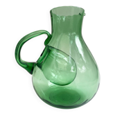 Large green glass cooling jug