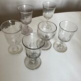 Set of 6 Louis Philippe glasses with matching flat ribs