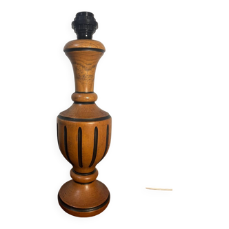 Solid wood lamp base, 70s-80s