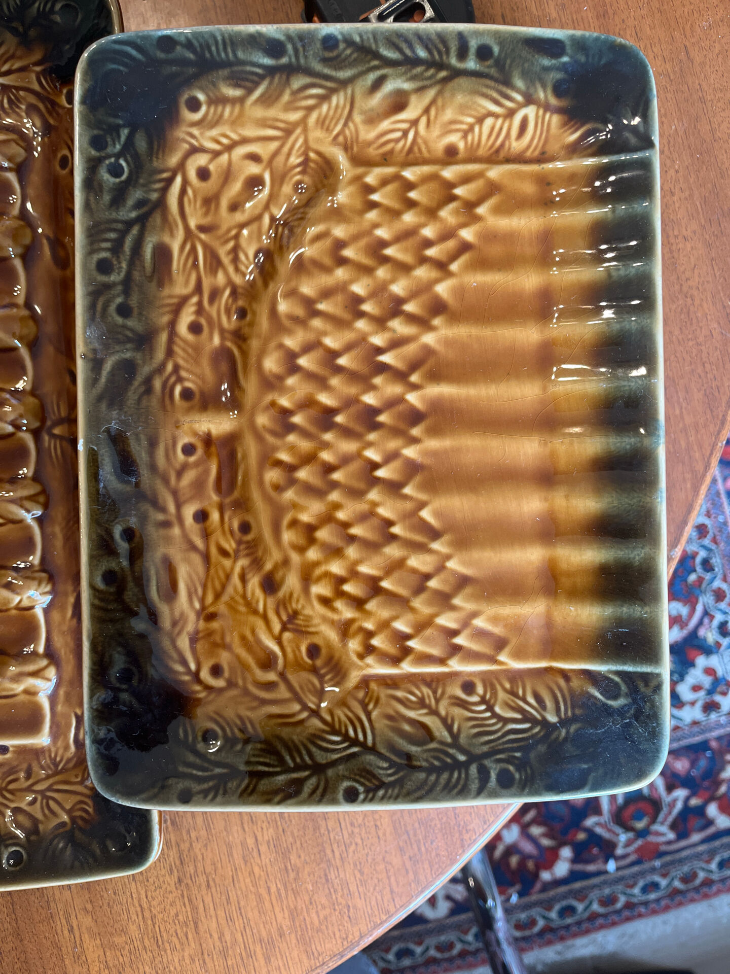 Plat et 6 assiettes à asperges Sarreguemines