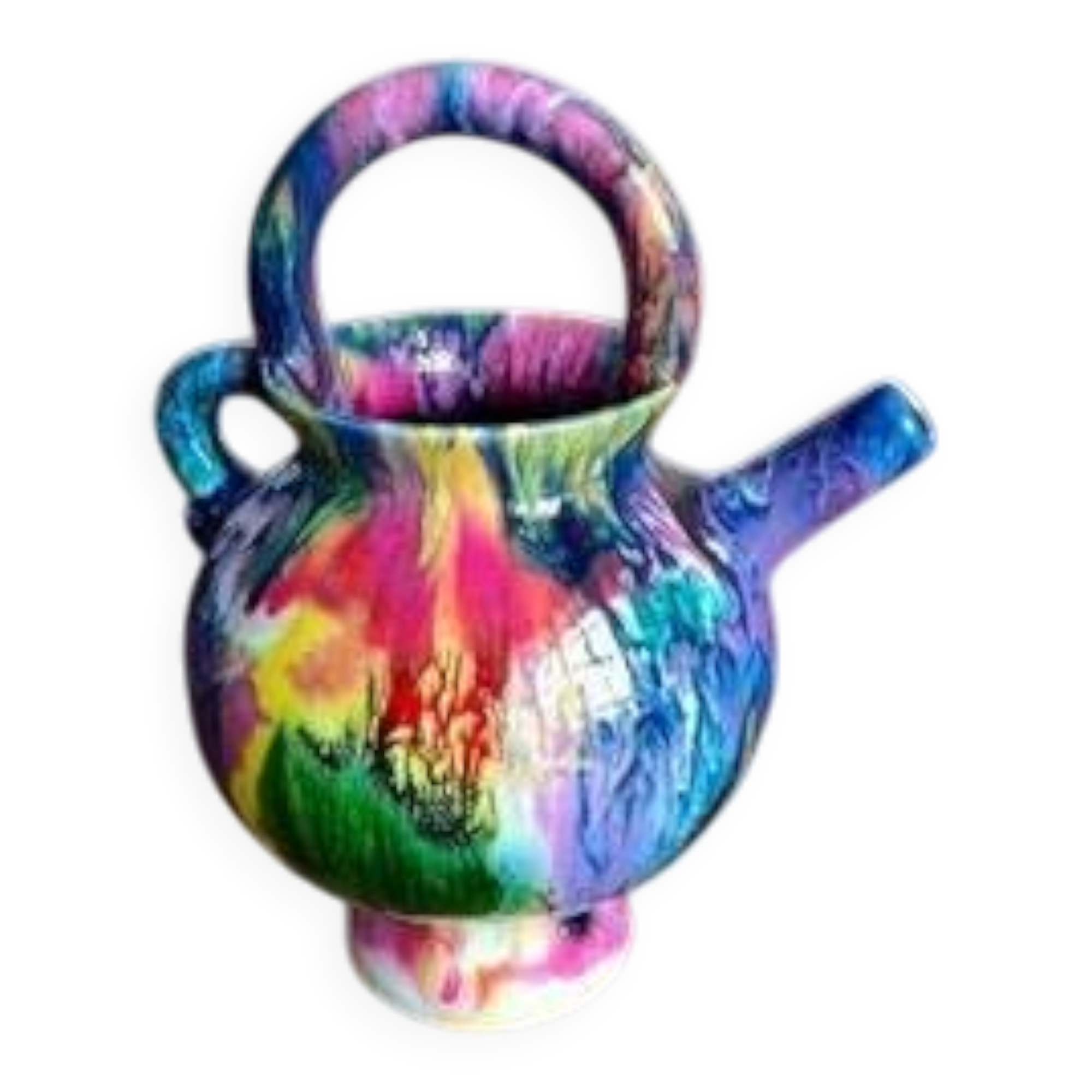 Vase / Multicoloured Ceramic Jug - signed Dressinval - 1960s - Vallauris