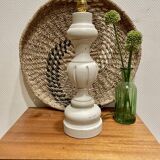 Old lamp foot patinated tinted linen